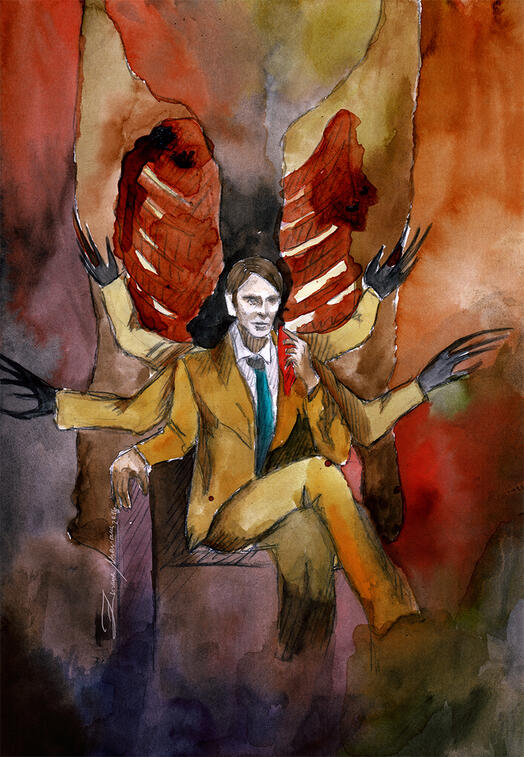 Figure With Meat, 2016, mixed media